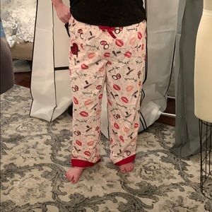 Make up lipstick pajama pants, long pajama pants